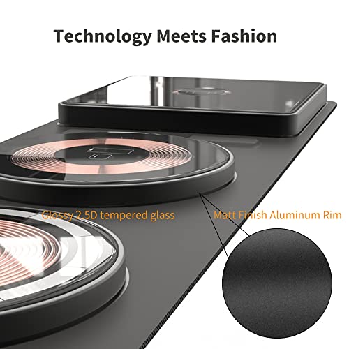 Transparent Foldable Wireless Charger Station 3 in 1, Magnetic Dual Wireless Charging Pad for Multiple Devices, iPhone, AirPods, Apple Watch