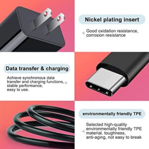 USB C Fast Wall Charger Charging Cable Cord Compatible for T-Mobile REVVL 6 PRO 5G/REVVL V+ 4 4+ 2 Plus 4 Plus/Revvlry+, TCL Stylus 5G 30 XE 4X 5G, Att Fusion Z, Motivate Samsung Galaxy A20 A8 Phone