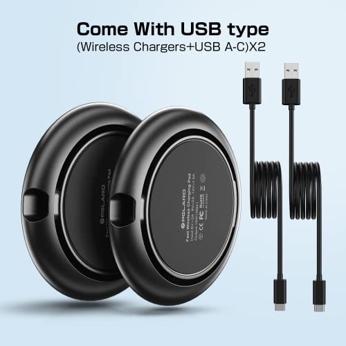 2023 Wireless Charger for Samsung [2 Pack], PELARD 15W Max Fast Wireless Charging Pad for Samsung S23/S22/S21, Charging Pad for iPhone 13/12/11/Series AirPods Pro/AirPods/Galaxy Buds (NO QC Adapter)