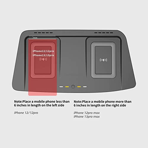 CarQiWireless Wireless Charger for Toyota Highlander 2014-2019 with Dual Charging, Center Console Wireless Phone Charging Pad