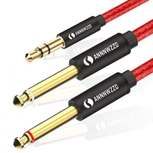 linkinperk 3.5mm 1/8″ trs male to 2x 6.35mm1/4″ ts male mono stereo y-cable foot splitter (6ft)