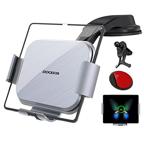 DOODBI Dual Coils Wireless Car Charger Mount for Galaxy Z Fold 4/3 car Mount/Accessories, Fast Charging Phone Holder for Galaxy Z Fold 4/3/2/S22 Ultra, iPhone 13 Pro Max,Google Pixel 6 Pro