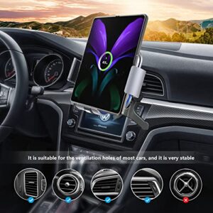 DOODBI Dual Coils Wireless Car Charger Mount for Galaxy Z Fold 4/3 car Mount/Accessories, Fast Charging Phone Holder for Galaxy Z Fold 4/3/2/S22 Ultra, iPhone 13 Pro Max,Google Pixel 6 Pro