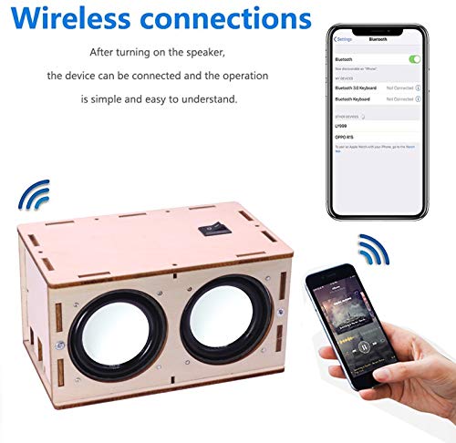 CYOEST DIY Bluetooth Speaker Box Kit Electronic Sound Amplifier - Build Your Own Portable Wood Case Bluetooth Speaker Sound - Science Experiment and STEM Learning for Kids, Teens and Adults