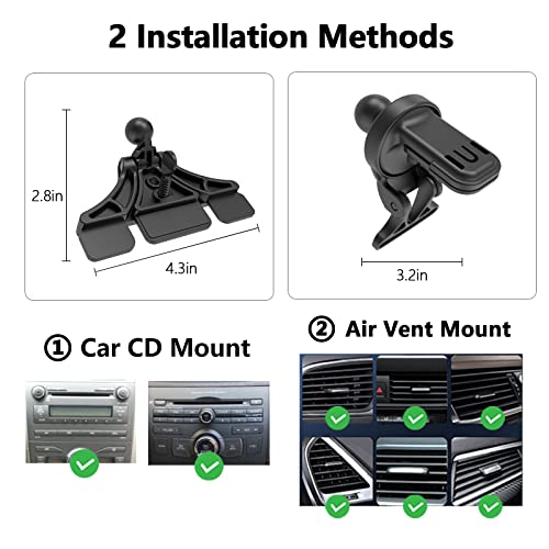 CD Slot Magnetic Wireless Car Charger Mount for iPhone 12/13/14 Pro/Pro Max Series,with QC3.0 Adapter, 15W/10W/7.5W for Magsafe Wireless Fast Car Charger Mount with Air Vent Clamp & CD Slot