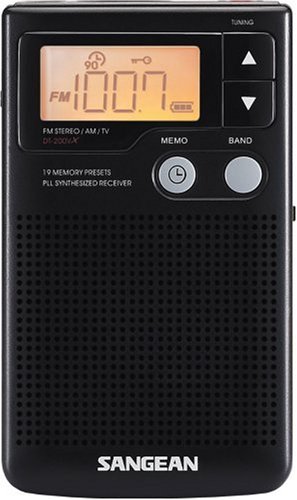 Sangean DT-200X FM-Stereo/AM Digital Tuning Pocket Radio Black