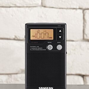 Sangean DT-200X FM-Stereo/AM Digital Tuning Pocket Radio Black