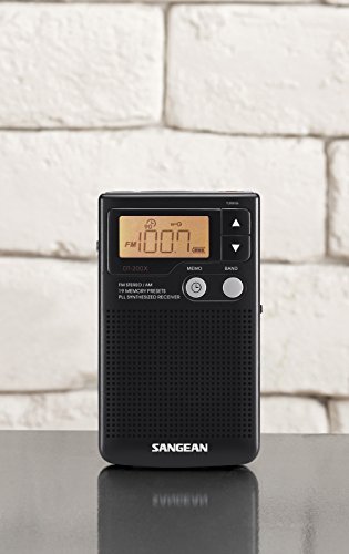 Sangean DT-200X FM-Stereo/AM Digital Tuning Pocket Radio Black