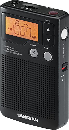 Sangean DT-200X FM-Stereo/AM Digital Tuning Pocket Radio Black