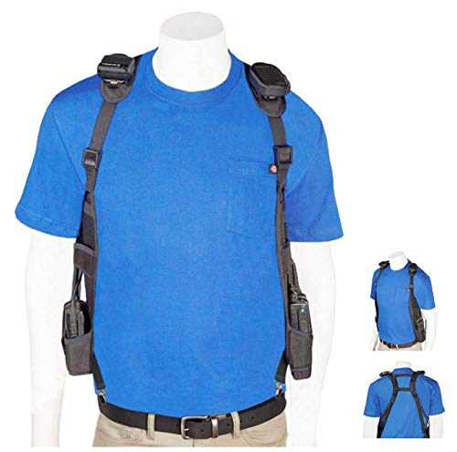 USH-300D Double Radio Shoulder Holster Chest Harness with an Adjustable Radio Pouch fits All Medium to Large Motorola ICOM Vertex Two Way Radios. Made in The USA by HOLSTERGUY