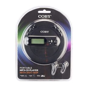 Coby Portable CD Player with Skip Protection- Lightweight and Shockproof Music Disc Player with FM Radio and Pro-Quality Earbuds | Perfect for Home Car and Travel,Black