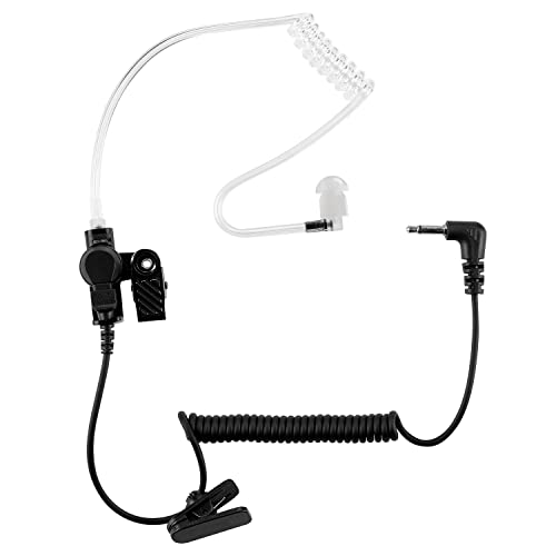 ERIPHA Police Earpiece 3.5mm /1 Pin Listen Only Acoustic Tube Earbud Headset for Remote Speaker Mic Motorola Kenwood 2 Way Radio FBI Security Surveillance Walkie Talkie (2 Packs)