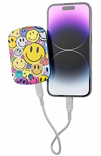 Casely Power Pod | MagSafe Compatible Battery Pack | All Smiles | Smiley Face Sticker Power Pod (5,000 mAh)