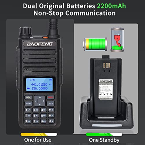 Ham Radio Baofeng BF-H6 10W High Power Two Way Radio Dual Band Handheld Walkie Talkie with Extra Battery Car Charger Programming Cable etc，2Pack