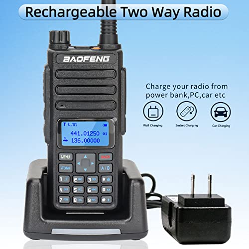 Ham Radio Baofeng BF-H6 10W High Power Two Way Radio Dual Band Handheld Walkie Talkie with Extra Battery Car Charger Programming Cable etc，2Pack