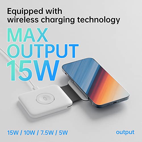 DREU Magnetic Foldable Charging Pad Portable Wireless Chargers 3 in 1, Fast Wireless Charging Station Compatible with QI Phones, iPhone 14/13/12/SE/11/XS/8, Samsung, Air-Pods Pro, Ap-ple Watches