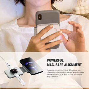 DREU Magnetic Foldable Charging Pad Portable Wireless Chargers 3 in 1, Fast Wireless Charging Station Compatible with QI Phones, iPhone 14/13/12/SE/11/XS/8, Samsung, Air-Pods Pro, Ap-ple Watches