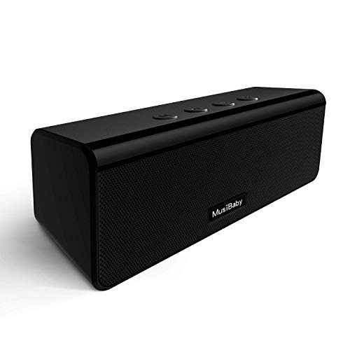 Bluetooth Speakers,MusiBaby Portable Speakers Bluetooth Wireless,Waterproof,Outdoor,Speakers with Loud Stereo,Booming Bass,Dual Pairing,24H Play,Bluetooth Speaker for Home,Party,Gifts(Black)