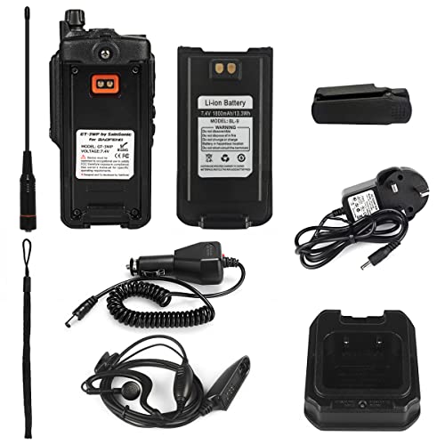 BAOFENG GT-3WP IP67 Dual Band Two-Way Radio, 144-148MHz 420-450MHz, Waterproof Dustproof Walkie Talkie Transceiver, Black 1 Pack