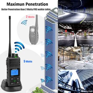 Two Way Radio Long Range Rechargeable,SAMCOM 2 Way Radio Walkie Talkies for Adults,5 Watts Programmable Business Rechargeable UHF Radios with Earpiece/VOX/Group Call,2 Packs