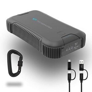 techsmarter 30000mah rugged & waterproof 45w usb-c pd heavy duty power bank, portable charger for camping, outdoor with flashlight. compatible with iphone, galaxy, ipad, macbook, steam deck