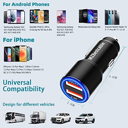 Car Charger Fast Charging for Moto G Stylus 5G 2021 2020/Power 2021 2022,G100/G Pure/G Play/G Fast/G7 Play Power,Edge 2021 2020/Z4 Z3,Motorola One 5G Ace,30W Adapter Quick Charge 3.0+6FT USB Cable