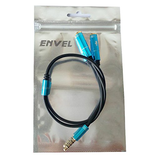 ENVEL Headset Adapter Y Splitter 3.5mm Jack Cable with Separate Mic and Audio Headphone Connector Mutual Convertors for Gaming Headset, PS4, Xbox One, Notebook, Mobile Phone and Tablet 30CM/12 Inch