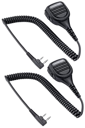 2 Pack Heavy Speaker Mic w/Reinforced Cable for Baofeng Radios BF-F8HP BF-F9 UV-82 UV-82HP UV-82C UV-5R UV-5R5 UV-5RA UV-5RE UV-5X3 V2+ BTECH Retevis Radioddity TYT Kenwood Radios, Shoulder Microphone