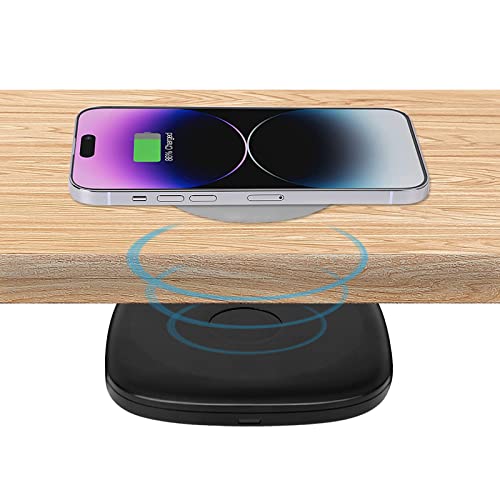 1.57"(40mm) NiiTTER Under Desk Wireless Charger, Under Counter Wireless Charger, Invisible Wireless Charging for iPhone 14/14 Plus/14 Pro/14 Pro Max 10W Wireless Phones