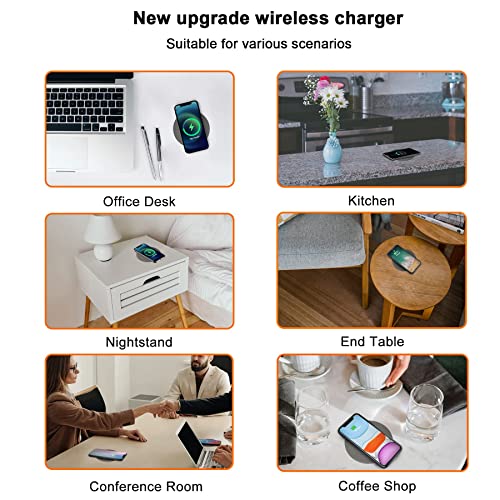 1.57"(40mm) NiiTTER Under Desk Wireless Charger, Under Counter Wireless Charger, Invisible Wireless Charging for iPhone 14/14 Plus/14 Pro/14 Pro Max 10W Wireless Phones