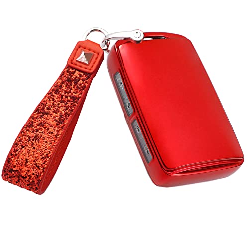Royalfox(TM) 2/3/4 Buttons TPU Smart keyless Side Buttons Remote Key Fob case Cover for 2019 2020 Mazda 3, Mazda 3 Hatchback, 2020 Mazda CX-5, CX-30 (red)