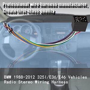 RED WOLF Compatible with BMW 1988-2003 528i/E46/325/323/318/Z3/M3 Aftermarket Radio Stereo Wiring Harness Adapter Installation Connector Plug