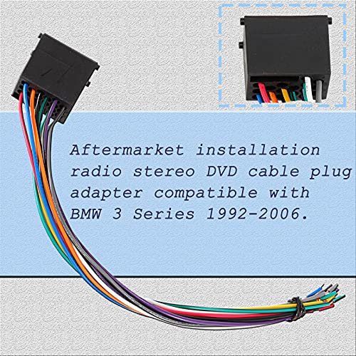 RED WOLF Compatible with BMW 1988-2003 528i/E46/325/323/318/Z3/M3 Aftermarket Radio Stereo Wiring Harness Adapter Installation Connector Plug