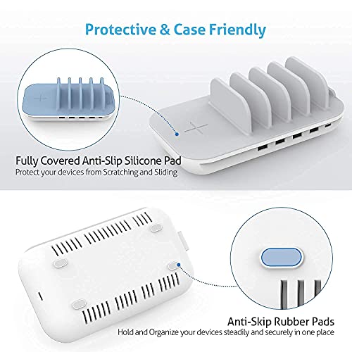 SooPii 70W Charging Station for Multiple Devices,5 Port Charging Dock with 15W Wireless Charger, 25W USB C PD/PPS Fast Charging for lPad,lPhone 13/Xs/Max/12/Samsung,5pcs Mixed Charging Cables Included