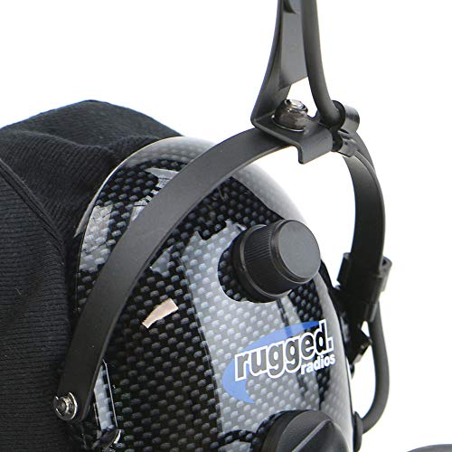 Rugged Carbon Fiber Over The Head Ultimate Headset for Off Road Air Boats Intercoms - Features Gel Ear Seals Cloth Ear Covers and Noise Cancelling Microphone