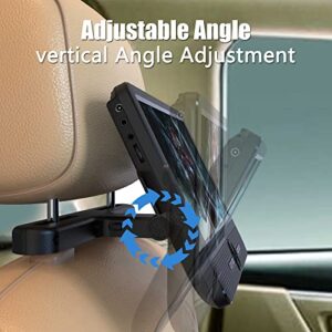 Car Headrest Mount, Sylvania/WONNIE/FANGOR/Arafuna/UEME Car DVD Player Holder, Sturdy Mount for Portable Dual Screen Headrest TV, [Angle Adjustable], [2 Sets]