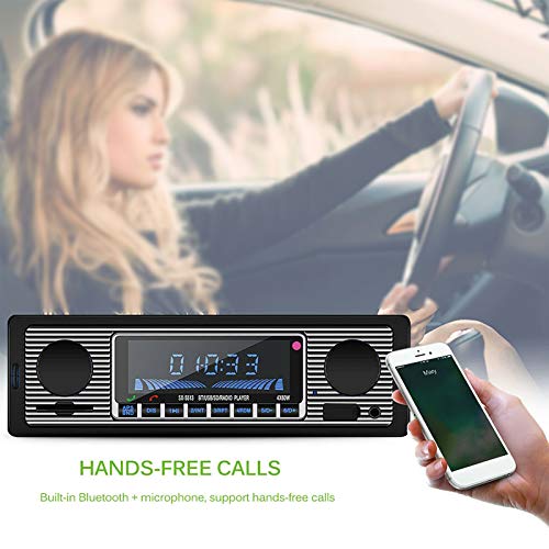 Gerioie Car Music Player, Bluetooth Classic Compact Size Auto Radio, for Auto Playing Car(12V)