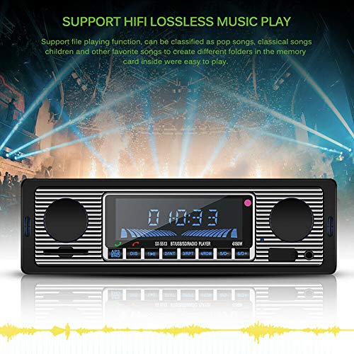 Gerioie Car Music Player, Bluetooth Classic Compact Size Auto Radio, for Auto Playing Car(12V)