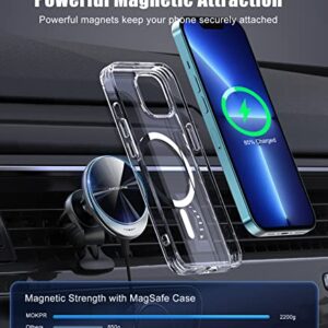 [2023 Upgraded] Magnetic Wireless Car Charger, MOKPR Air Vent Mag-Safe Car Charger Mount Compatible with iPhone 14/14 Plus/14 Pro/14 Pro Max and 13/12 Series, with 36W QC 3.0 Fast Car Charger