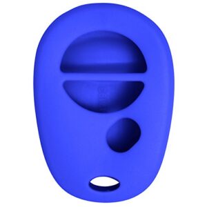 keyless2go replacement for new silicone cover protective case for 3 button remote key fobs with fcc gq43vt20t – blue