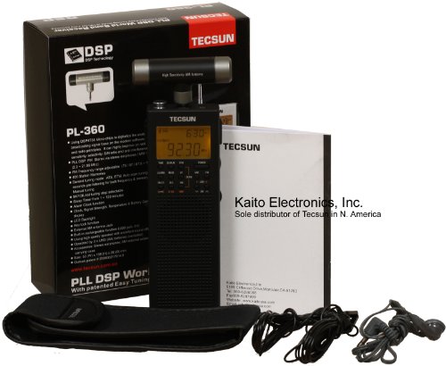 Tecsun PL-360 Digital PLL Portable AM/FM Shortwave Radio with DSP, Black