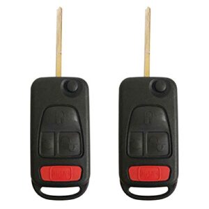 autokeymax replacement flip remote key fob housing shell case only for mercedes-benz ml 320 430 500 slk 230 4 button kr55 ncz-mb1k (2)