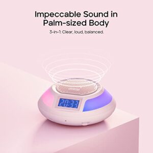 Tribit AquaEase Bluetooth Shower Speaker, IPX7 Waterproof Wireless Speaker, 18H Playtime, Built-in Mic, Mini Speaker with Light, Stereo Pair, App Control, Portable Speaker for Outdoor and Home (Pink)