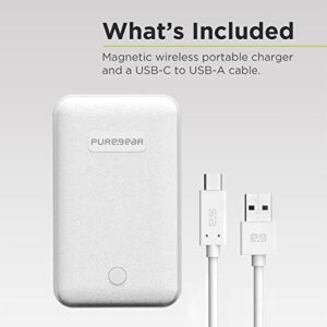 PureGear 10W Qi-Certified Fast Portable Fast Magnetic Wireless Charger for iPhone 14/14Plus/14Promax/13/13Pro/13ProMax / 12/12 Pro Work with MagSafe Case, AirPods/iPhone 11, Galaxy S22 S21 &More