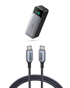 anker 765 usb c to usb c cable (140w 6ft nylon), usb 2.0 fast charging usb c cable & anker 737 power bank (powercore 24k) for macbook pro 2021, ipad pro, samsung galaxy s21, pixel, and more.