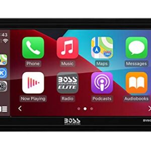 BOSS Audio Systems Elite BV800ACP Car Multimedia Player with Apple CarPlay - Android Auto Double Din Car Stereo, 6.75 Inch LCD Capacitive Touchscreen Bluetooth MP3 USB A/V in AM/FM Receiver, Steering