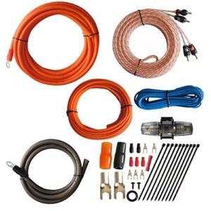 rockdirect true 4 gauge car audio cable amp wiring kit – 2 channel cca power cable amplifier install wiring kit