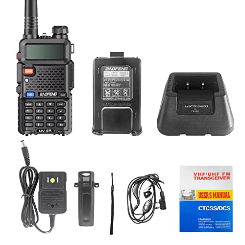 Baofeng UV-5R 8 Watt Ham Two Way Radio Upgrade Version (144-148/420-450Mhz), Dual Band Walkie Talkie 1800mAh Li-ion Battery