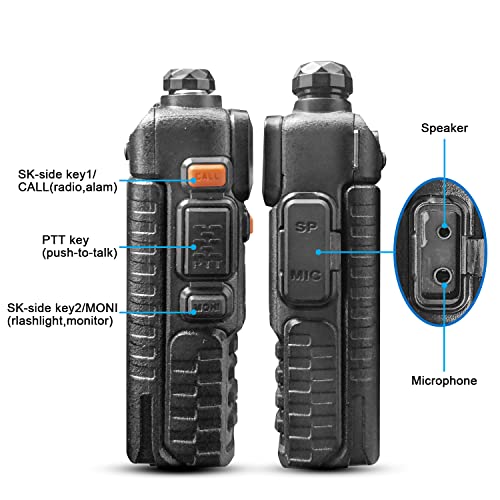 Baofeng UV-5R 8 Watt Ham Two Way Radio Upgrade Version (144-148/420-450Mhz), Dual Band Walkie Talkie 1800mAh Li-ion Battery