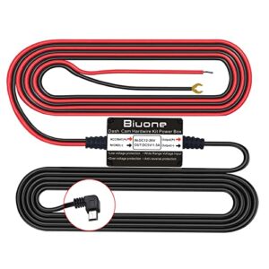 biuone hardwire kit for dash cam 11.5ft mini usb dash cam low voltage protection car dash camera charger power cable